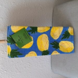 NWT Kate Spade Blue And Yellow Pineapple 100% Cotton Kitchen Towel Set of 2